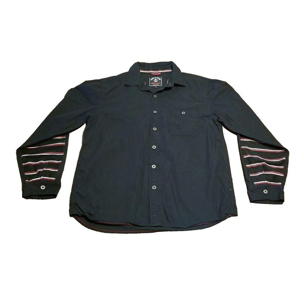 Iron And Resin X Jack Threads Shirt Men's Size XL Black Elbow Patch Long Sleeve